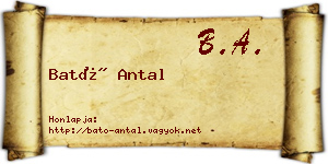 Bató Antal névjegykártya